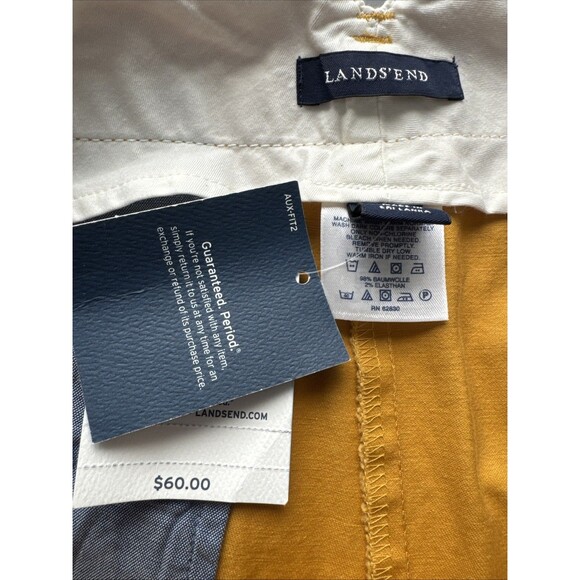 NWT Womens Lands End Cropped Straight Leg Pants Mustard Stretch Preppy Dressy 14 - Picture 7 of 12